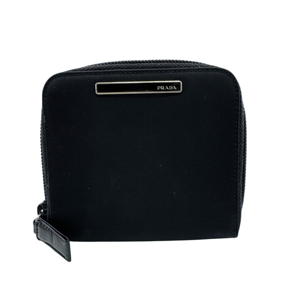 PRADA M522 Nylon Bi-fold Wallet, Black